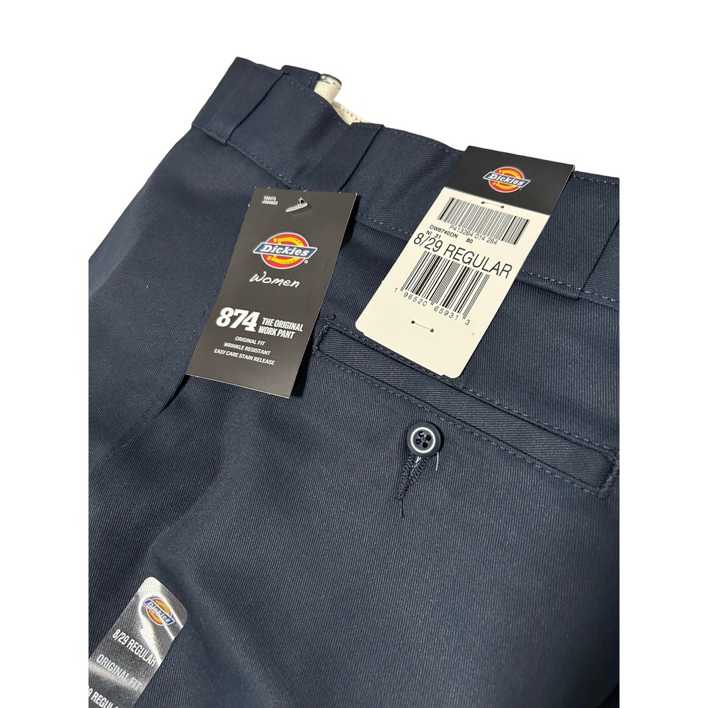 Dickies 874 Original Work Pant Womens 8/29 Navy Blue Straight Leg NWT DW874DN - Picture 4 of 9